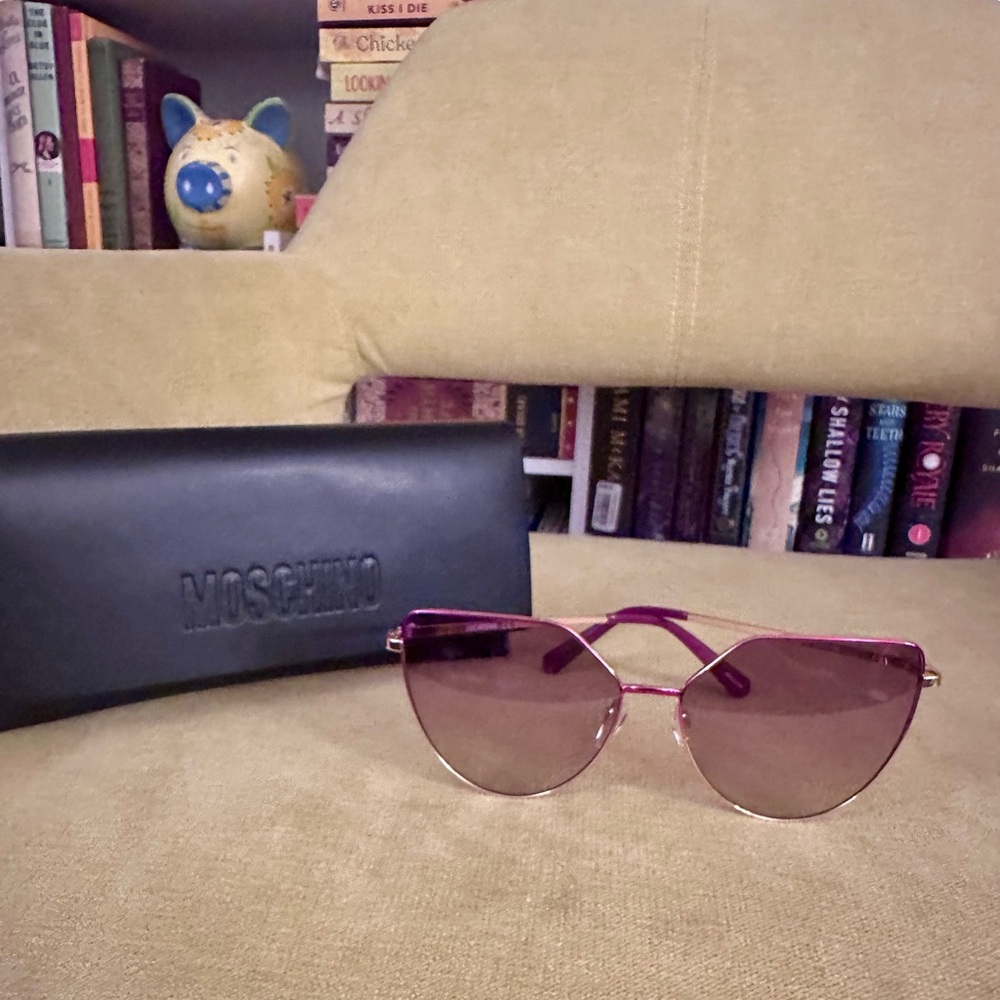 Moschino Pink Sunglasses with Gold Accents
